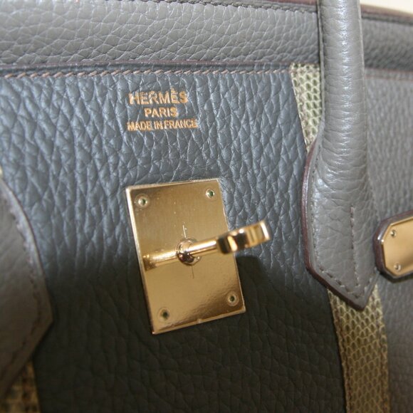 HERMES BIRKIN 35 ETAIN CLUB CLEMENCE-3 COLOR PERMABRASS HARDWARE-100% AUTHENTIC - Picture 12 of 15
